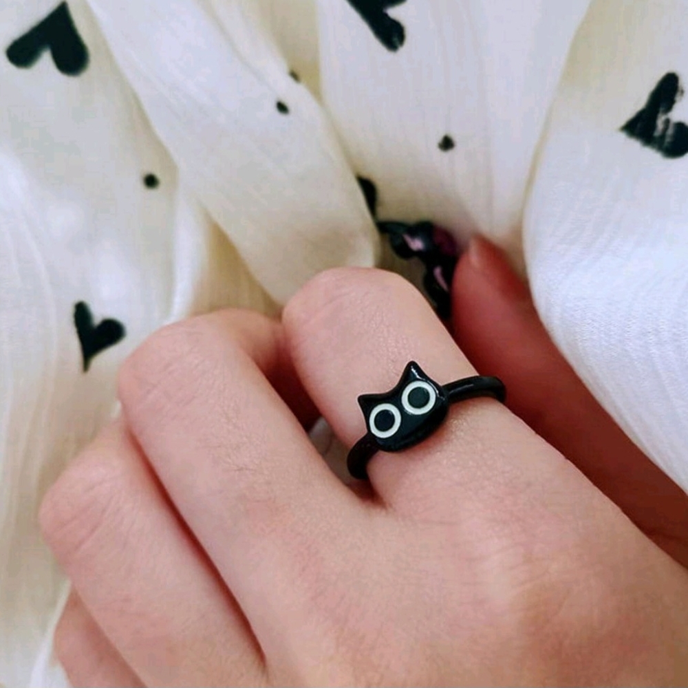 Adjustable Black Cat🐈‍⬛️ Ring New!